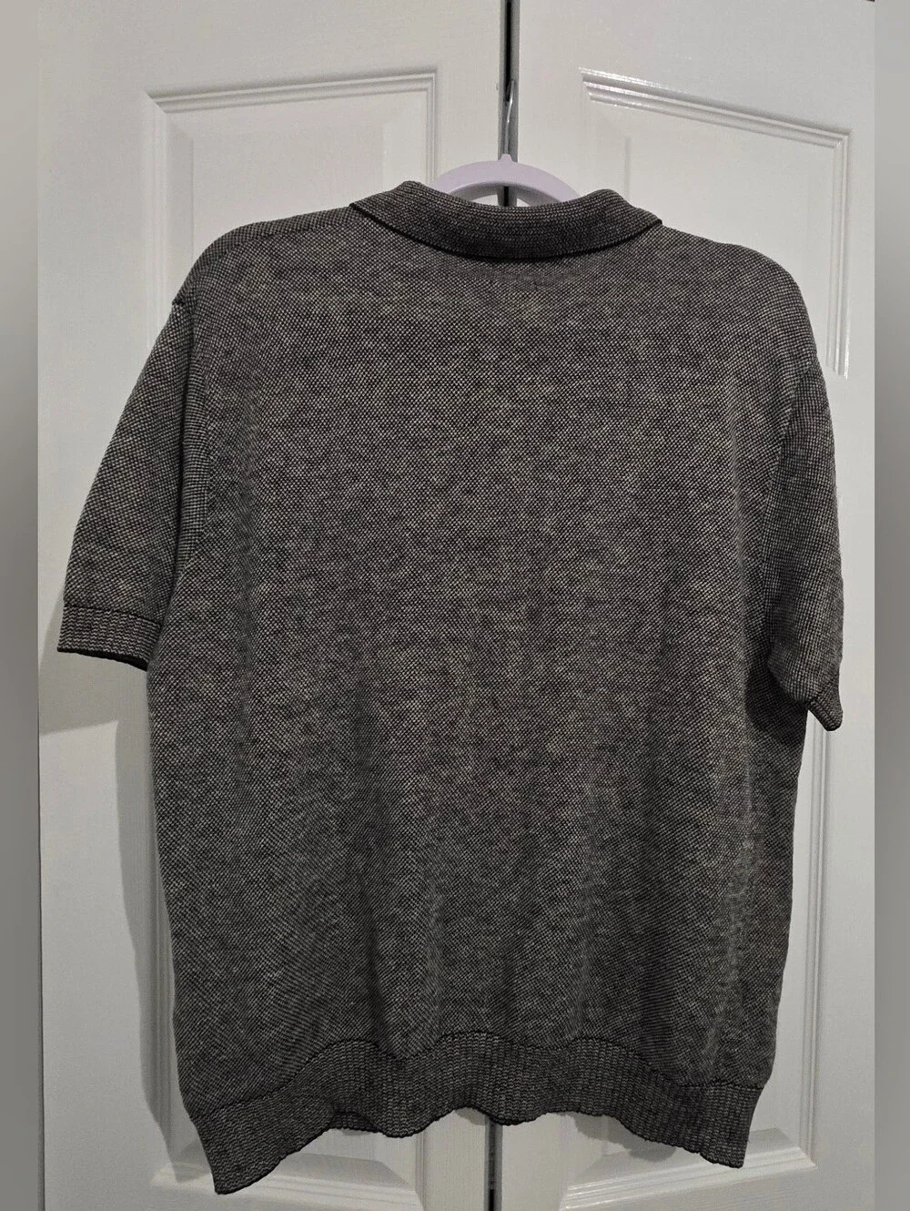 Polo by Ralph Lauren Heathered Gray Linen Knit Short-Sleeve Polo Sz XL